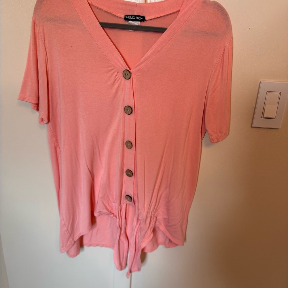 HEIMISH USA Coral Button-Down Shirt Medium